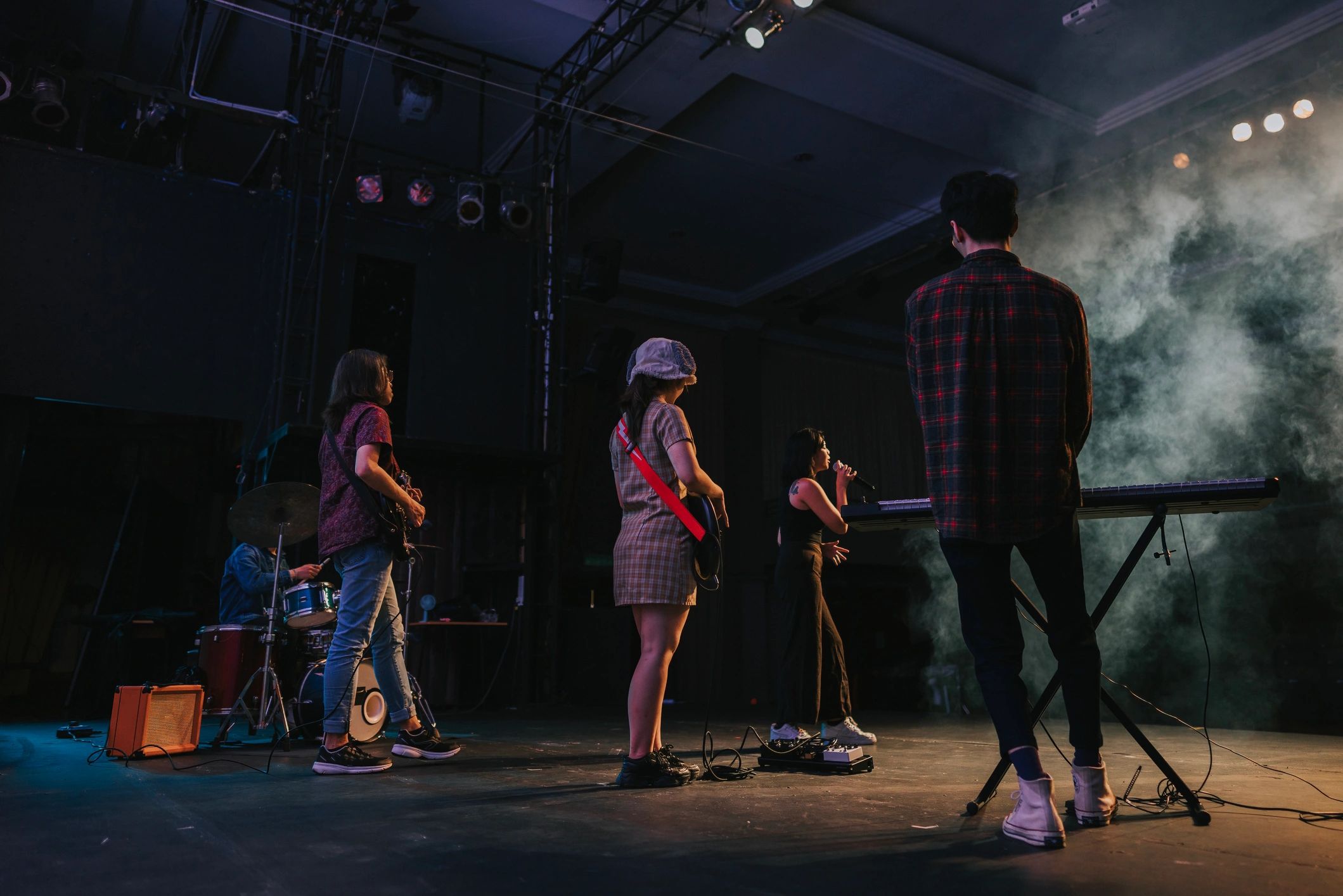 Musicians performing together for global outreach